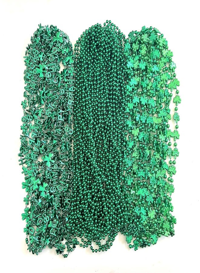 GZYSSL 72 Pcs St. Patrick's Day Bead Necklaces Bulk Green St. Patrick's Shot Glass Bead Necklaces St. Patrick's Clover Beads Decoration - Image 3